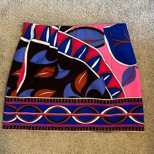 Zara Size Large Patterned Mini Skirt Pink Black Purple